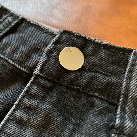 Missguided High Waisted Destroyed Mini Denim Skirt | Black | 0 - Picture 4 of 8